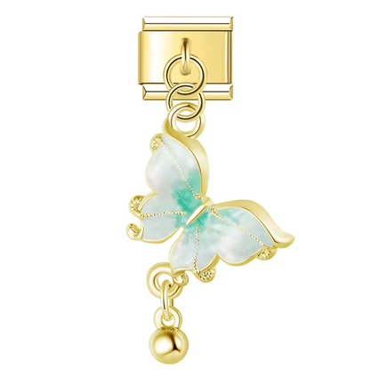 Italienischer Charme – Gold mit Schmetterling (Rosa, Blau oder Weiß)