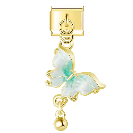 Italienischer Charme – Gold mit Schmetterling (Rosa, Blau oder Weiß)