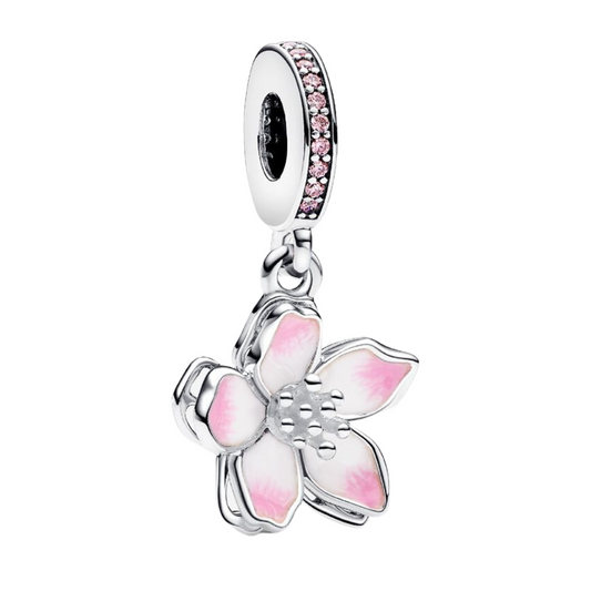 Charm-Anhänger – Silberne Kirschblüte