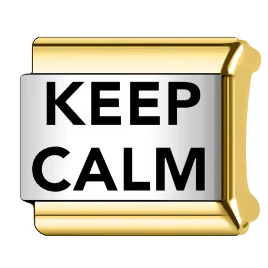 Silver and Gold Italian Charm – “Keep calm”