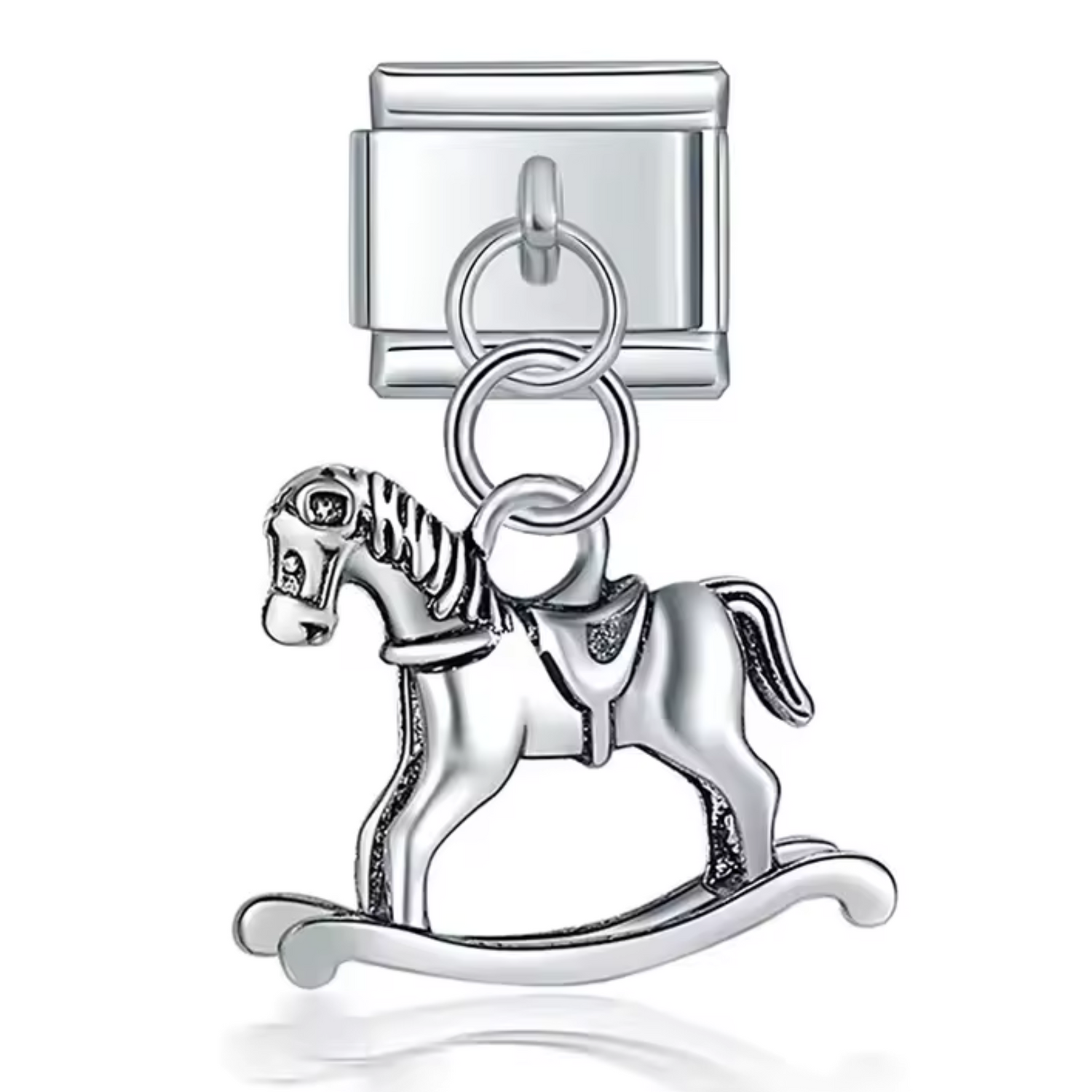 Italian Charm Pendant – Silver Rocking Horse