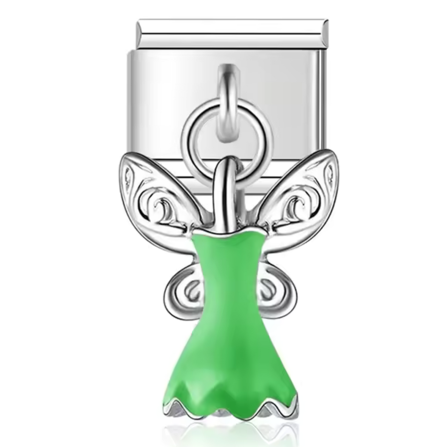 Italian Charm Silver Pendant – Tinker Bell Dress (2 colors available)