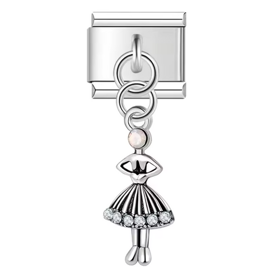 Silver Italian Charm Pendant – Classical Dancer