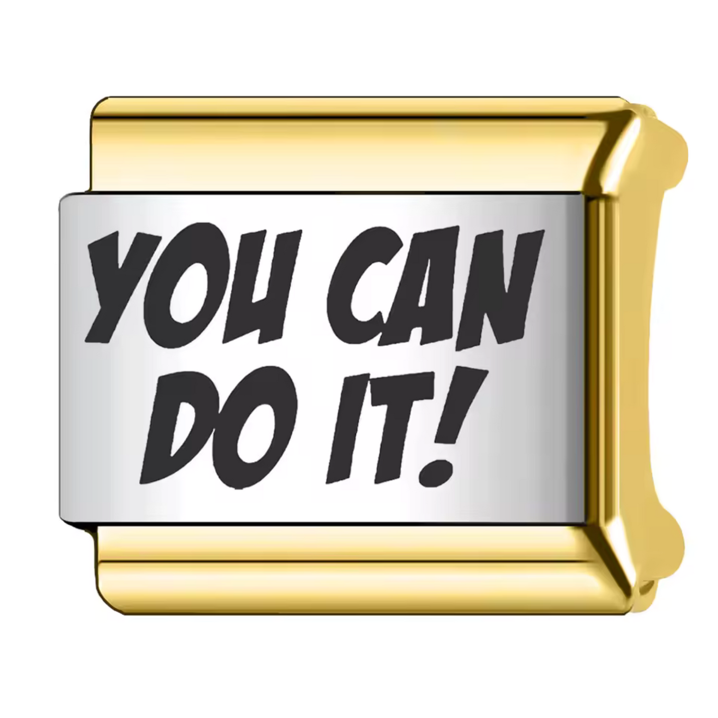 Silver and Gold Italian Charm – “You can do it!”