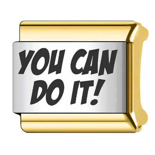 Silver and Gold Italian Charm – “You can do it!”