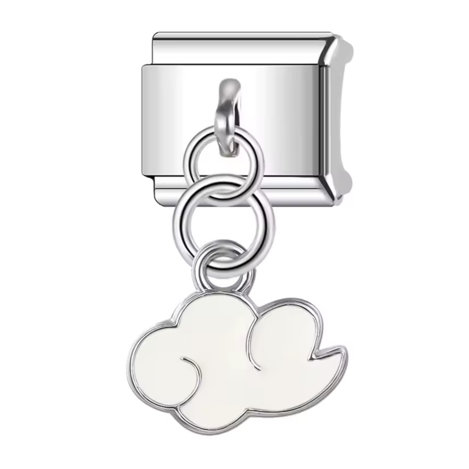 Italian Charm – Silver Cloud Pendant in Red, White or Black
