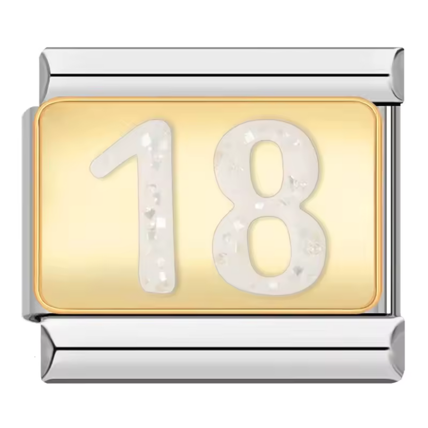 Silver Italian Charm – Number 18