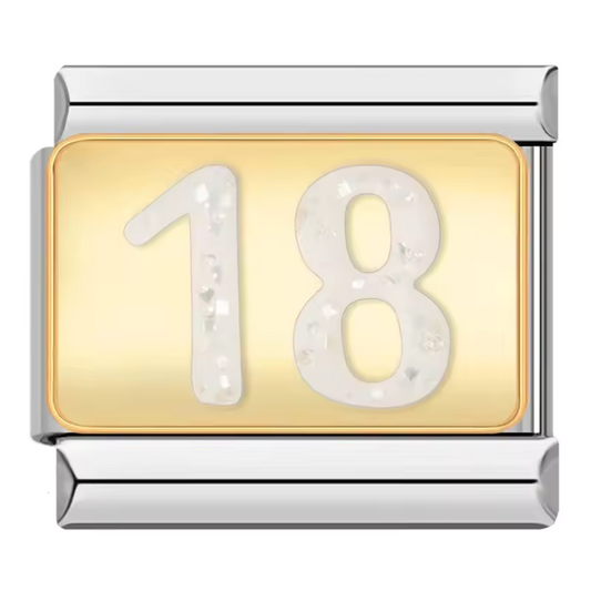 Silver Italian Charm – Number 18