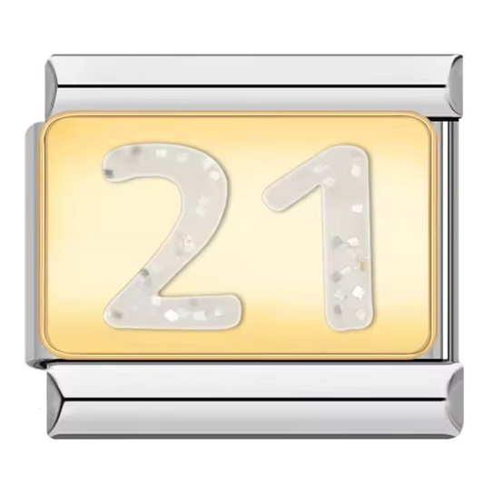 Silver Italian Charm – Number 21