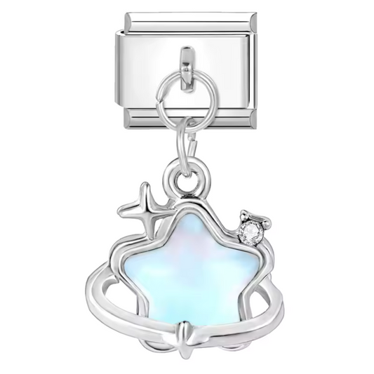 Italian Charm – Silberanhänger Stern, umgeben von Sternen