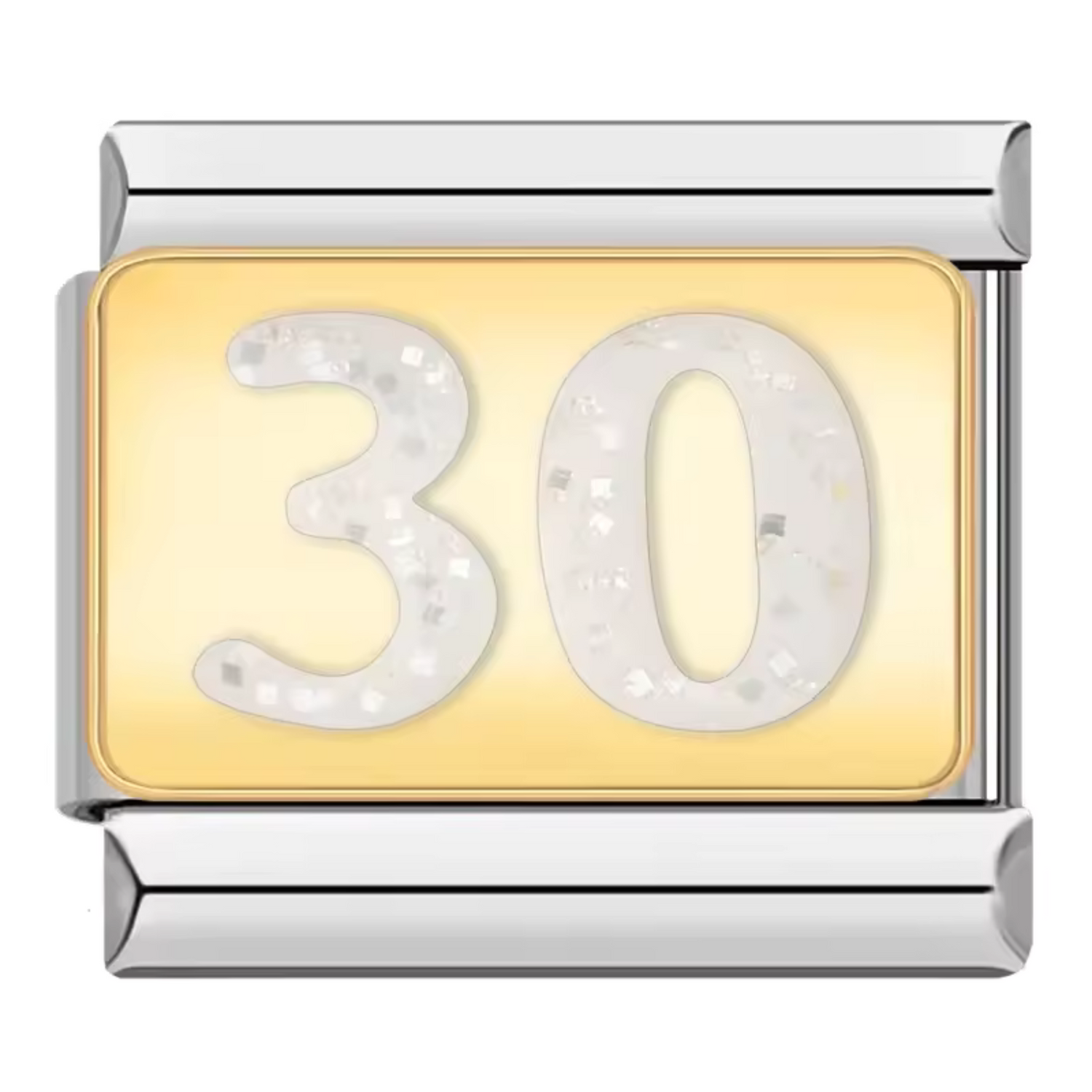Silver Italian Charm – Number 30