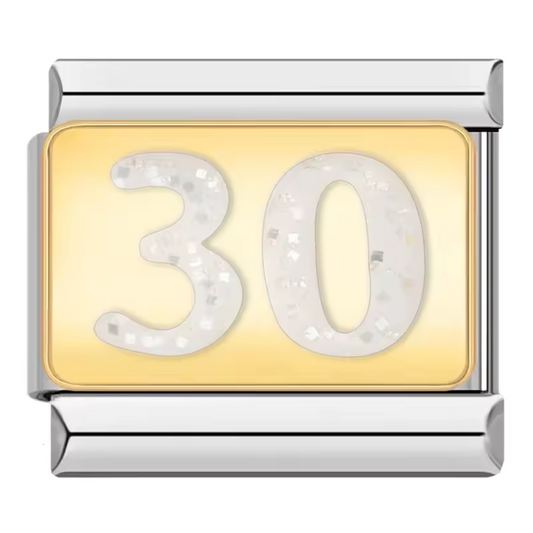 Silver Italian Charm – Number 30