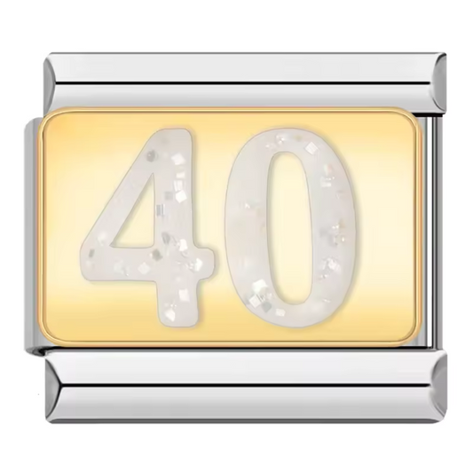Silver Italian Charm – Number 40