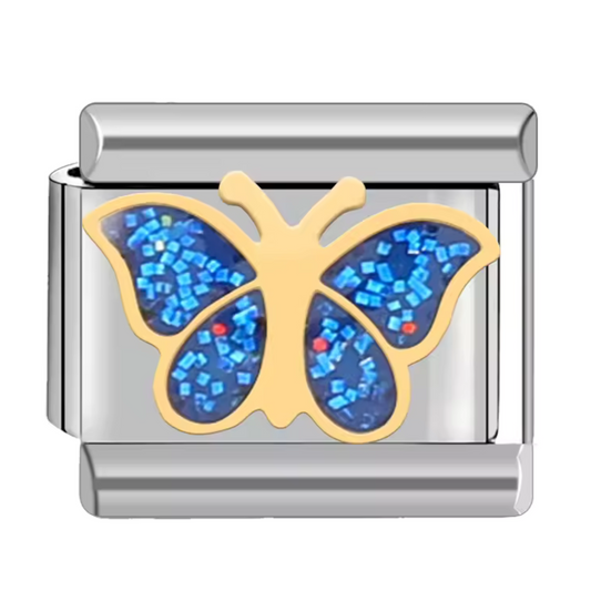 Italienischer Charme – Silberblauer und goldener Schmetterling