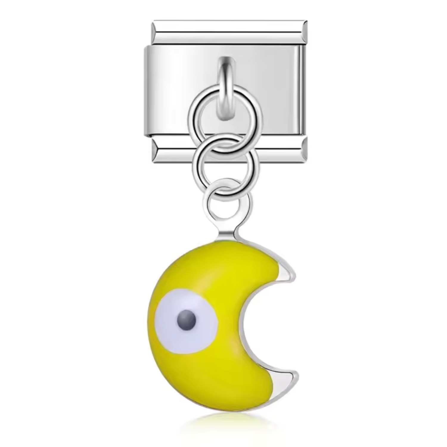 Italian Charm – Silver Moon Pendant in Colors