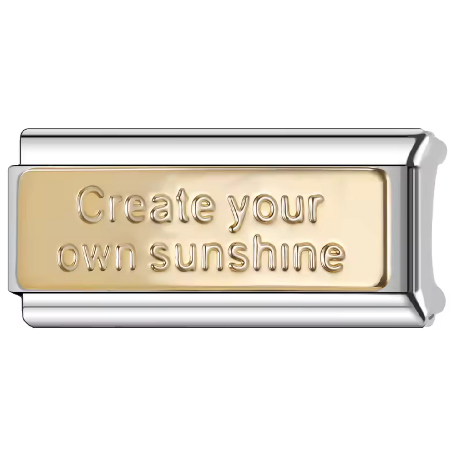 Silver and Gold Italian Charm – “Create your own sunshine”