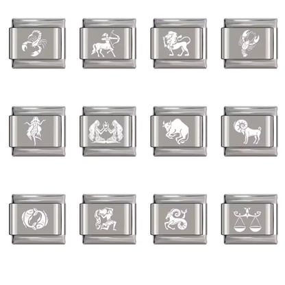 Silver and White Italian Charm – Astrological Sign