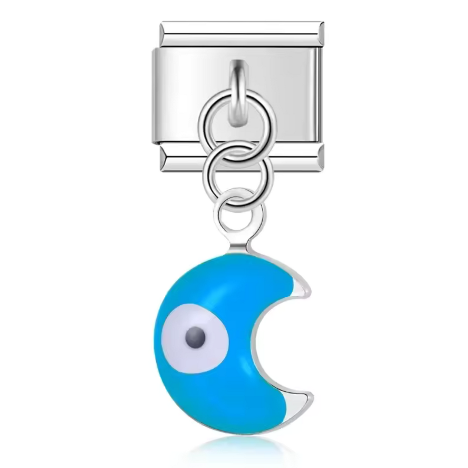 Italian Charm – Silver Moon Pendant in Colors
