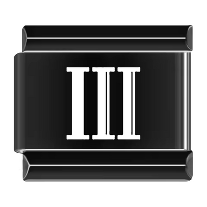 Black Italian Charm – Roman Numerals 1 to 12