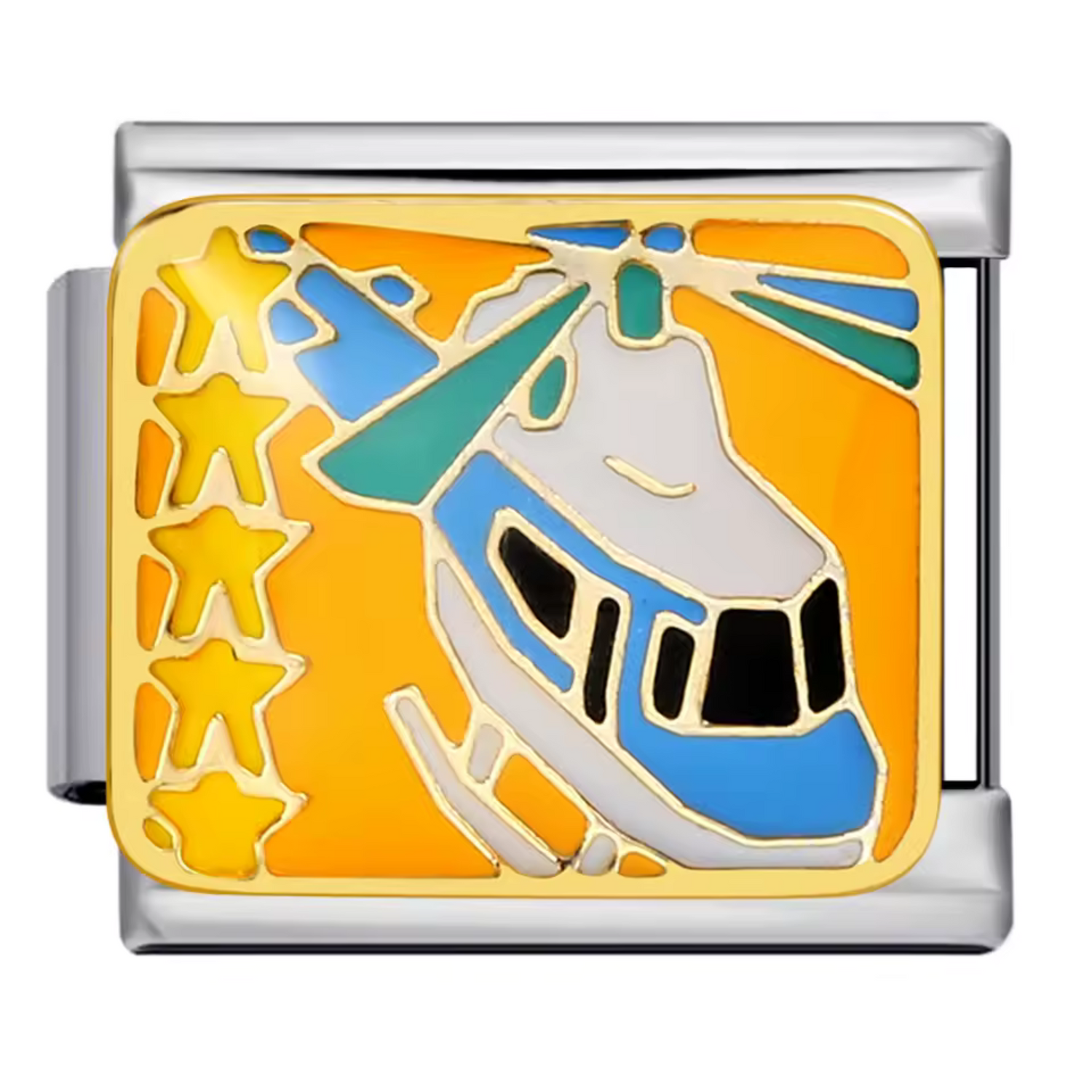 Italian Charm – Silver Helicopter with 5 Stars (GTA inspired)