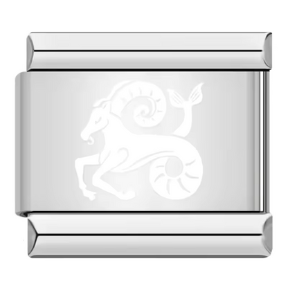 Silver and White Italian Charm – Astrological Sign