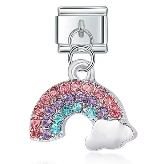 Italienischer Charme – Silberner und bunter Regenbogenanhänger