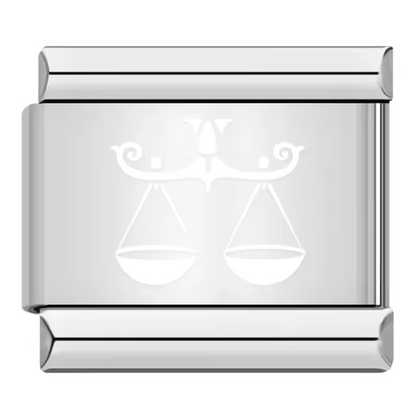 Silver and White Italian Charm – Astrological Sign