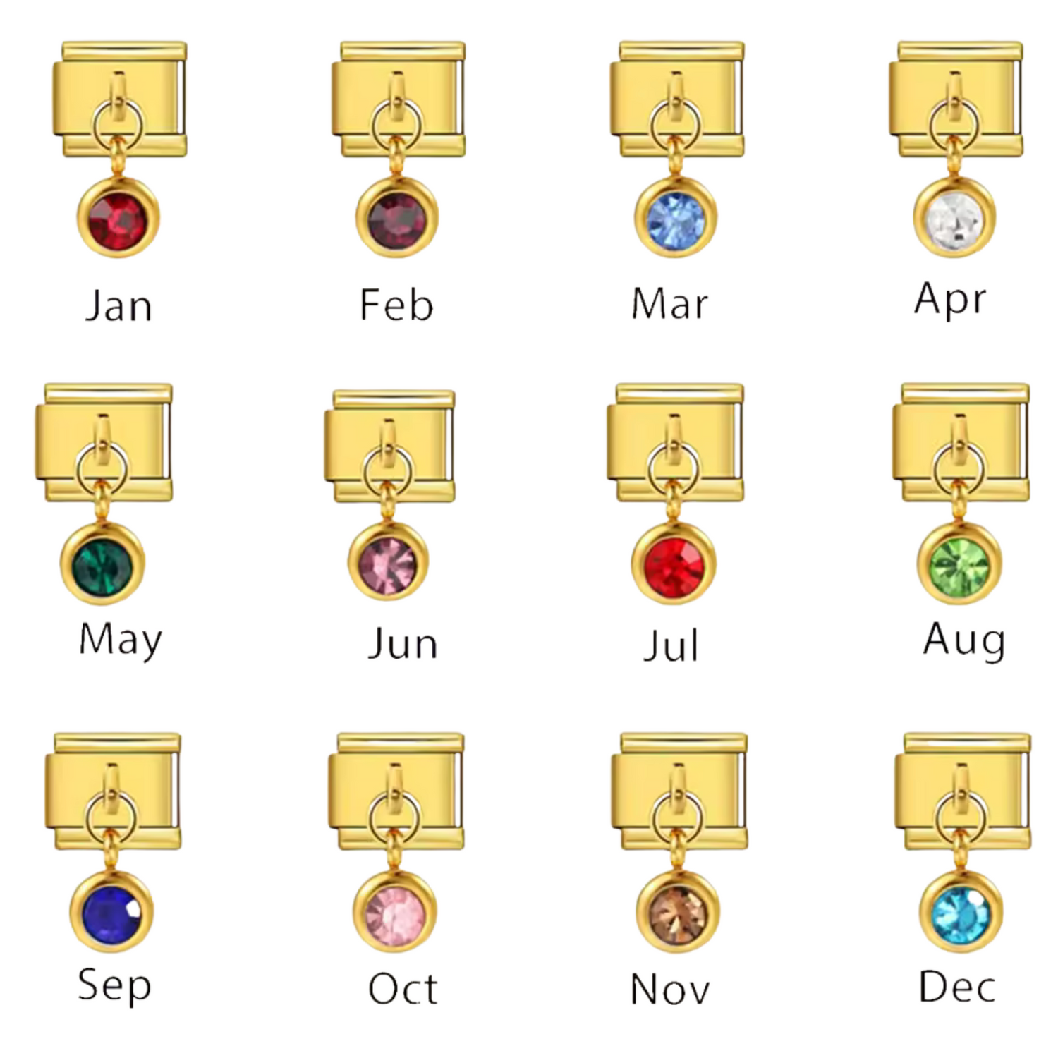 Italian Gold Color Charm – Birthstone