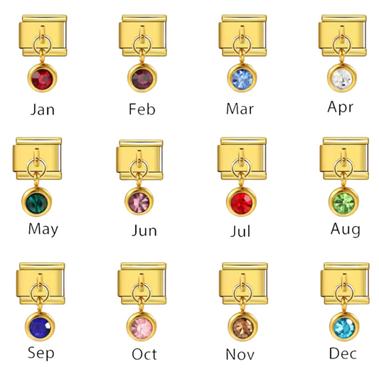 Italian Gold Color Charm – Birthstone