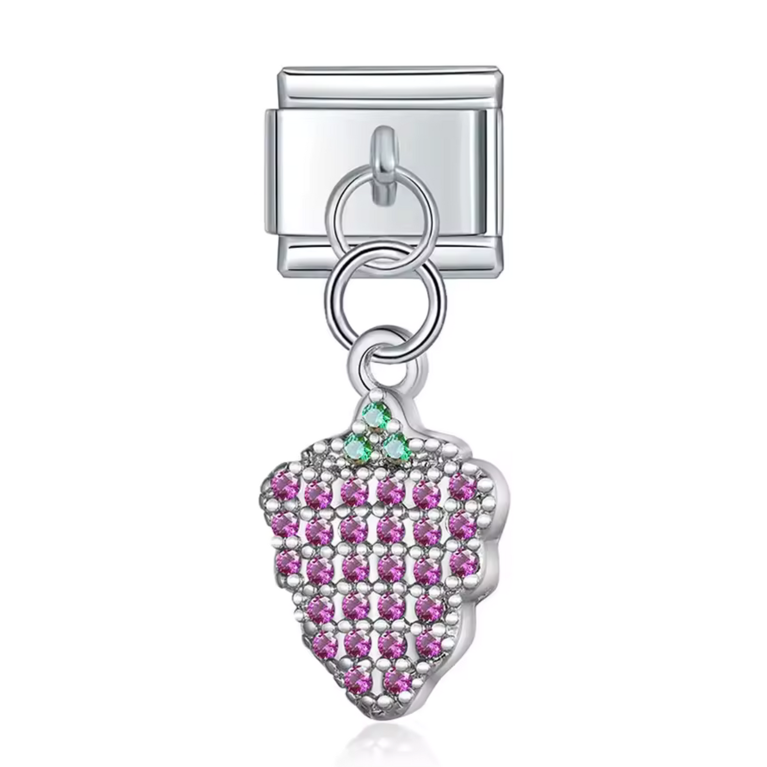 Italian Charm Pendant – Bunch of Grapes in Gold, Silver or Rose Gold