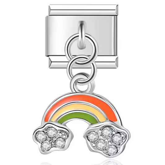 Italienischer Charme – Silberner und bunter Regenbogenanhänger