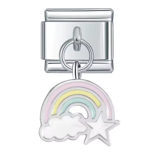 Italienischer Charme – Silberner und bunter Regenbogenanhänger