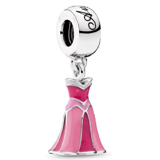 Aurora's Dress Pendant Charm – 925 Silver | The Enchanted Grace of Sleeping Beauty
