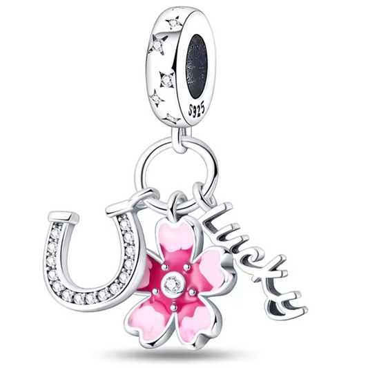Hufeisen-Blumenanhänger mit „Lucky“-Aufschrift