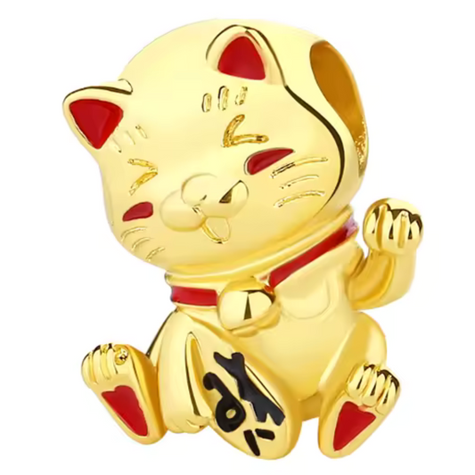 Goldener Glückskatzen-Anhänger – Maneki-neko