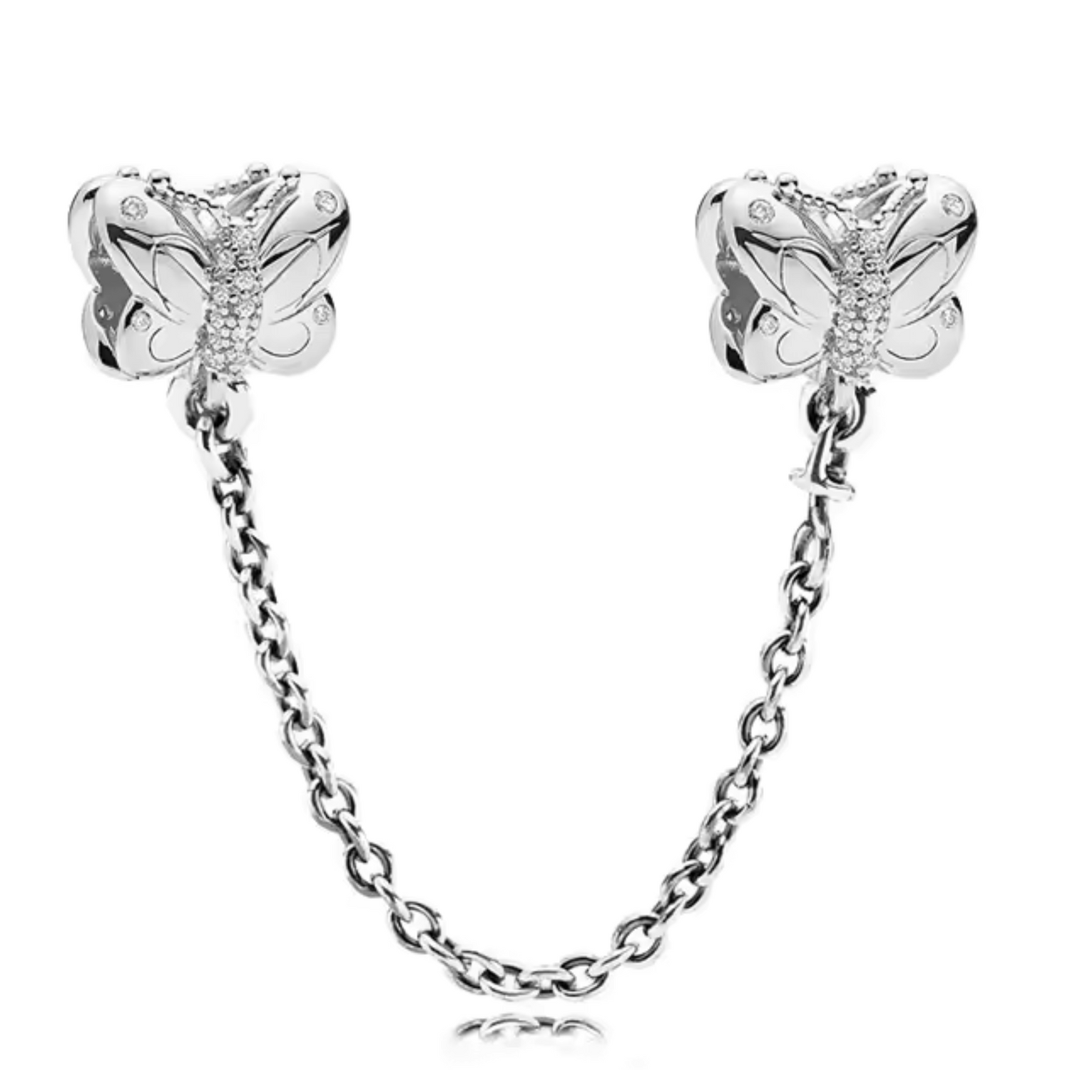 Silver Butterfly Chain Charm – Grace and Lightness