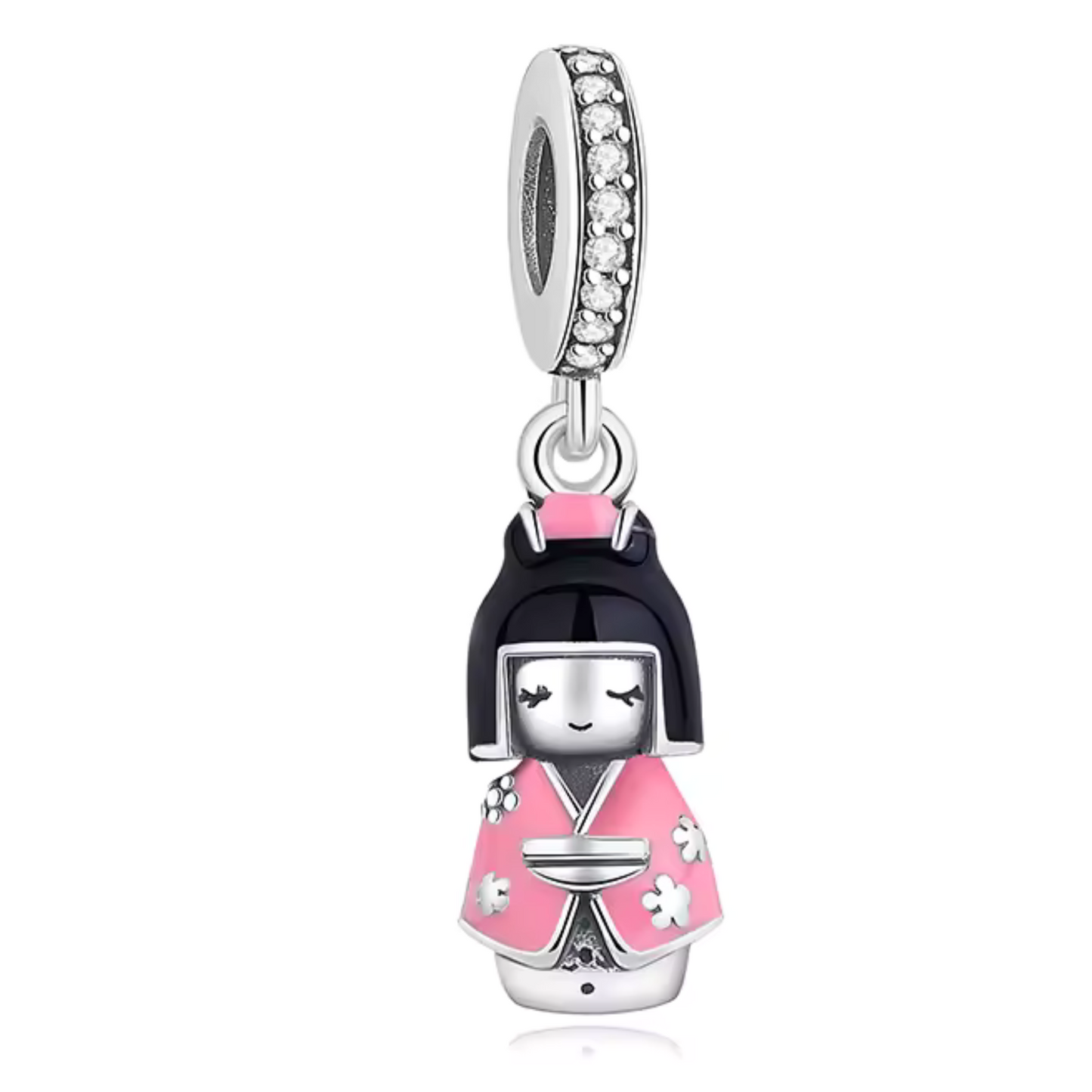 Rosa Kokeshi-Anhänger – Symbol der Tradition und Süße
