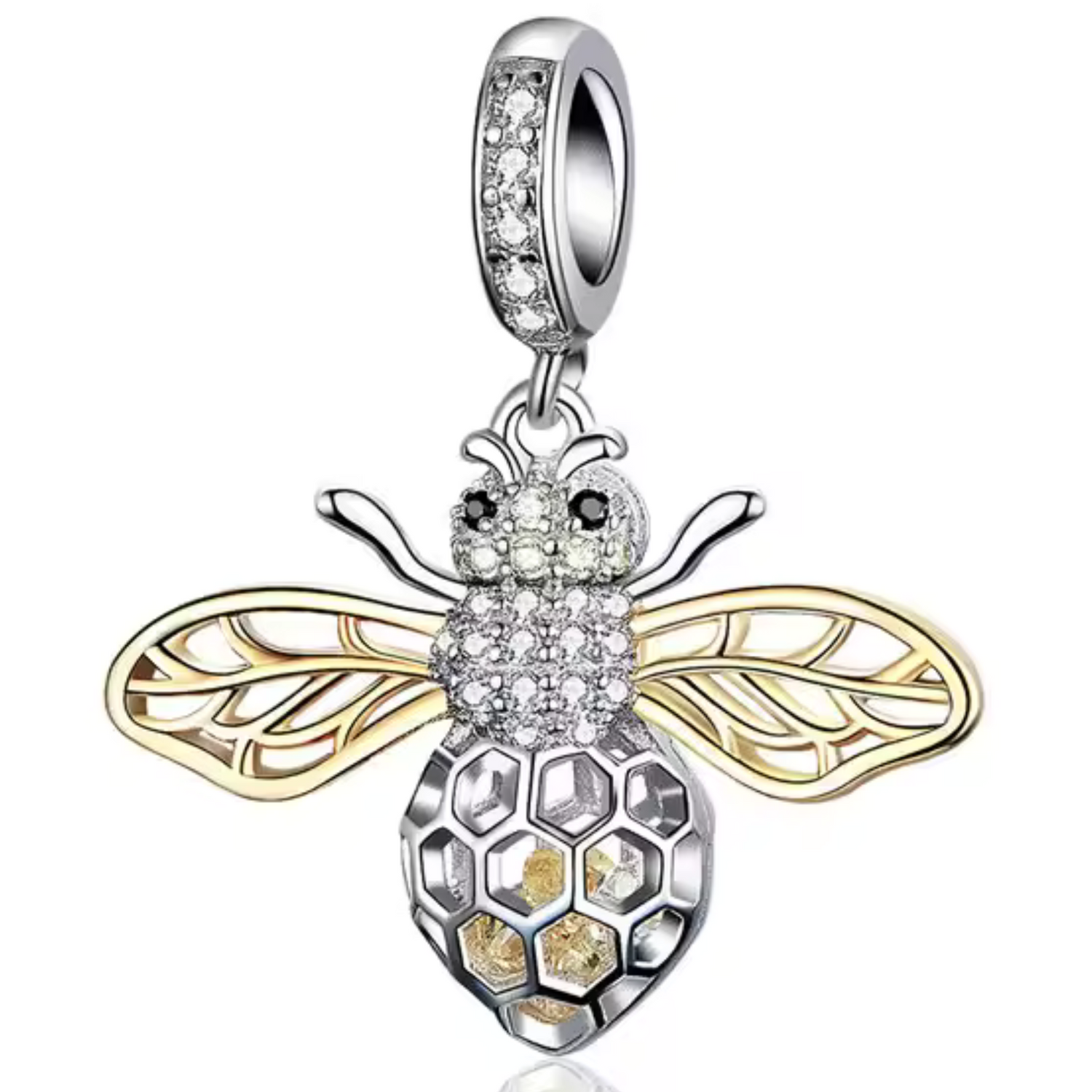Charm – Biene mit goldenem Flügel