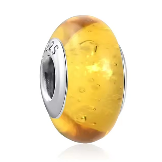Gelber Muranoglas-Charme – Glanz und Wärme