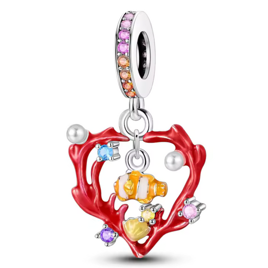 Korallen Charm mit Fisch