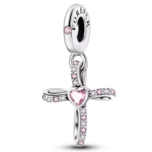Charm-Kreuz mit Herz in der Mitte