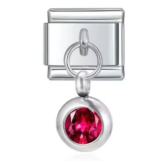 Italian Charm Pendant Silver Color – Birthstone