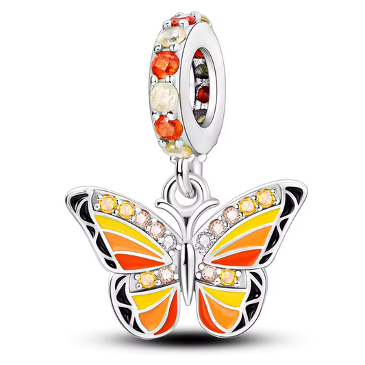 Charm Papillon Jaune et Orange
