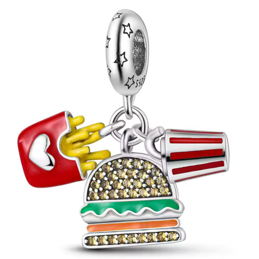 Charm Burger, Getränk und Pommes