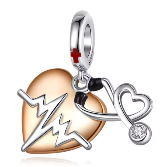 Herz und Stethoskop Charm