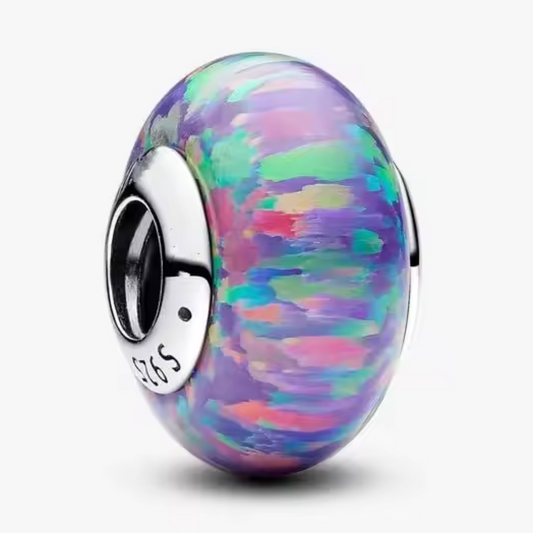 Charm - Murano Glas Blau Violett Kleid