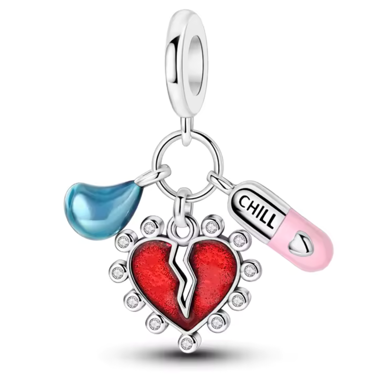 Pain and Resilience Charm – Broken Heart, Pill and Tear