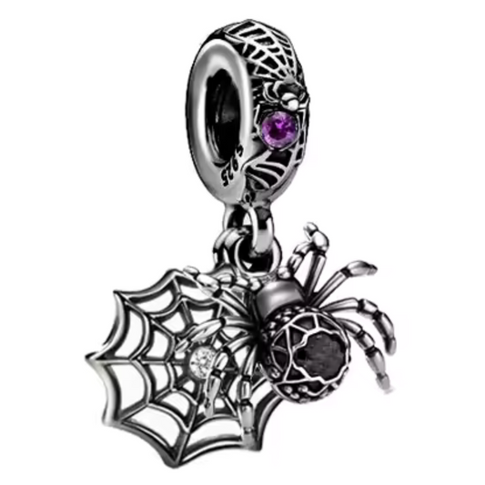 Charm-Anhänger - Spinne mit Netz