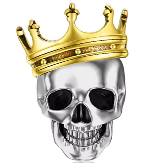 Totenkopf mit goldener Krone Charm