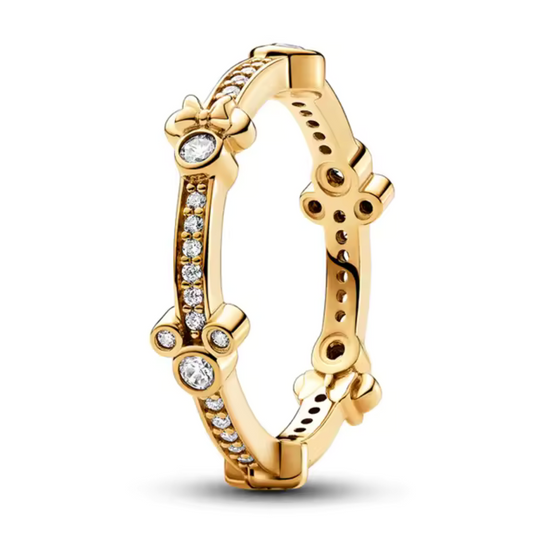 Sparkling Gold Eternity Ring – Mickey and Minnie, An Unforgettable Love
